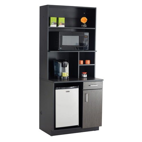 Modular Cabinet, Melamine, 39" H x 36" W x 25" D, Asian Night/Black Oxymax Inc