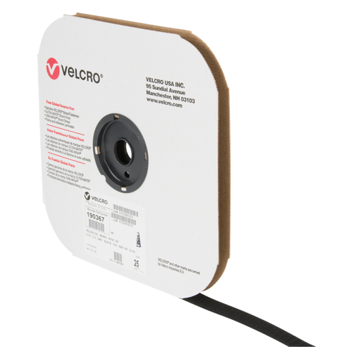 Ruban d'attaches, Crochet, 25 vg x 3/4", Cousu, Noir Oxymax Inc