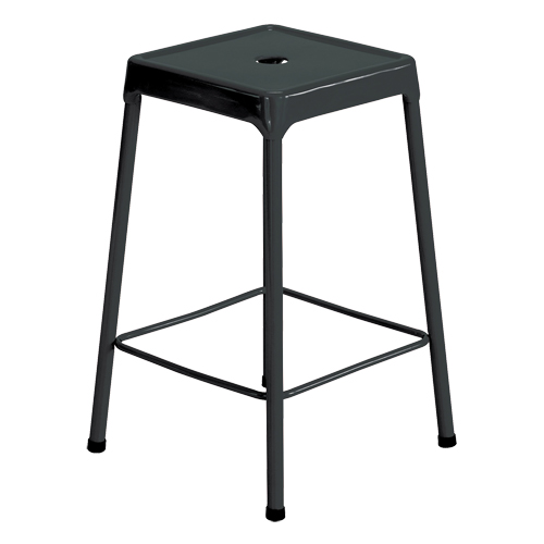 Counter Stool, Stationary, Fixed, 25", Steel Seat, Black Oxymax Inc