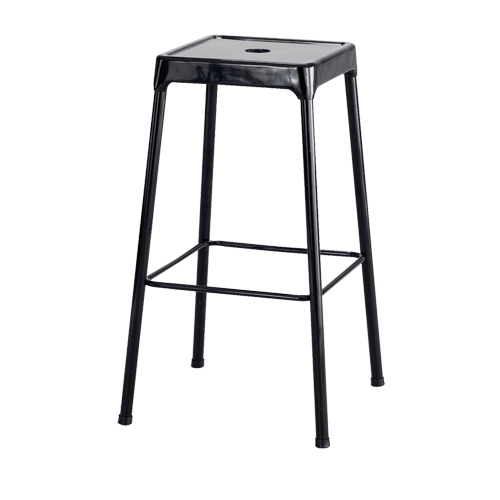 Bistro Stool, Stationary, Fixed, 29", Steel Seat, Black Oxymax Inc