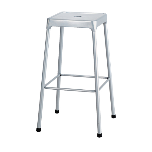 Bistro Stool, Stationary, Fixed, 29", Steel Seat, Grey Oxymax Inc