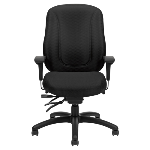 Chaise Overtime &agrave; dos &eacute;lev&eacute;, Tissu, Noir, Capacit&eacute; 300 lb Oxymax Inc