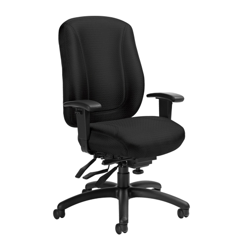Chaise Overtime &agrave; dos &eacute;lev&eacute;, Tissu, Noir, Capacit&eacute; 300 lb Oxymax Inc