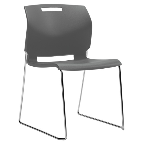 Chair, Plastic, 32-1/2" High, 300 lbs. Capacity, Grey Oxymax Inc