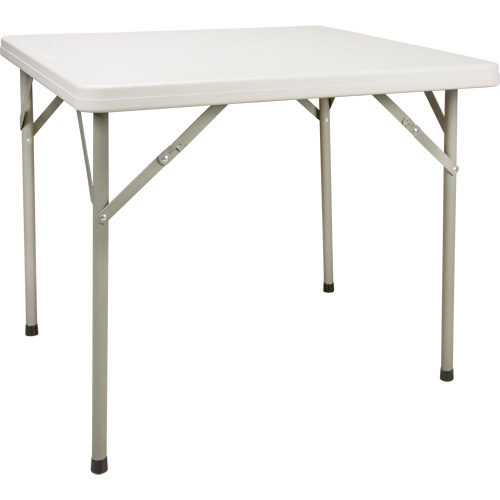 Table pliante, Carr&eacute;e, 34" l x 34" la, Poly&eacute;thyl&egrave;ne, Blanc Oxymax Inc