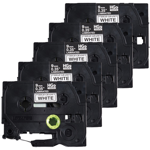 Laminated Tape, 9 mm x 8 m, Black on White Oxymax Inc