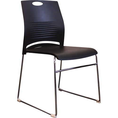 Chaises empilables s&eacute;rie Activ, Plastique, Hauteur 23", Capacit&eacute; 275 lb, Noir Oxymax Inc