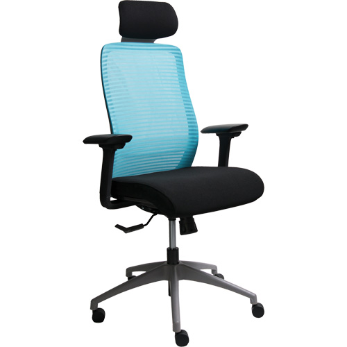 Chaise de bureau ajustable s&eacute;rie Era avec appui-t&ecirc;te, Tissu/Mailles, Bleu, Capacit&eacute; 275 lb Oxymax Inc