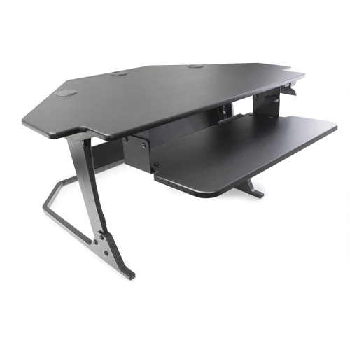 Poste de travail assise/debout pour bureau de coin Goya, Mod&egrave;le de bureau, 20" h x 42" la x 37-4/5" p, Noir Oxymax Inc