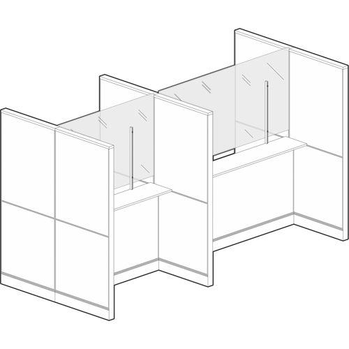 Clamp Mount Sneeze Guard, 48" W x 36" H Oxymax Inc
