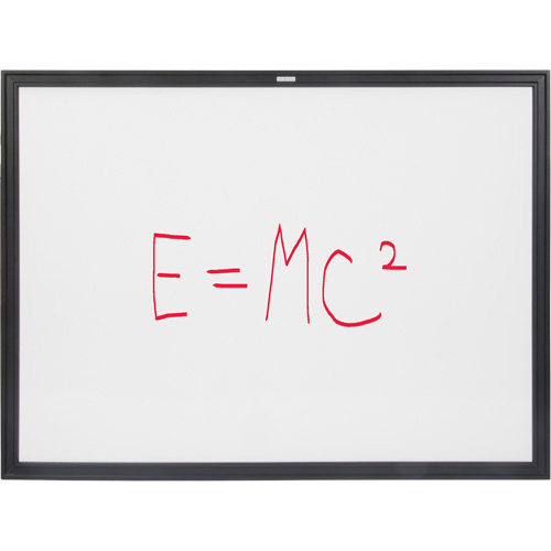 Black MDF Frame Whiteboard, Dry-Erase/Magnetic, 48" W x 36" H Oxymax Inc