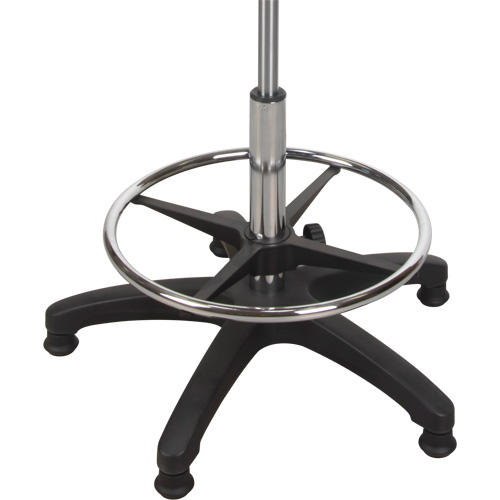 Tabouret ergonomique robuste avec accoudoirs r&eacute;glables, Stationnaire, Ajustable, 39" - 48", Polyur&eacute;thane Si&egrave;ge, Noir Oxymax Inc