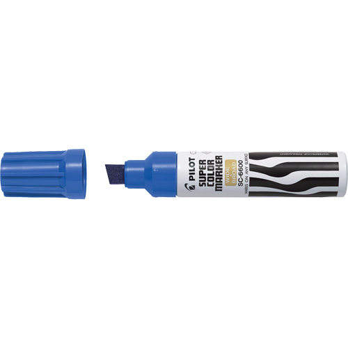 Super Colour Jumbo Permanent Marker, Chisel, Blue Oxymax Inc