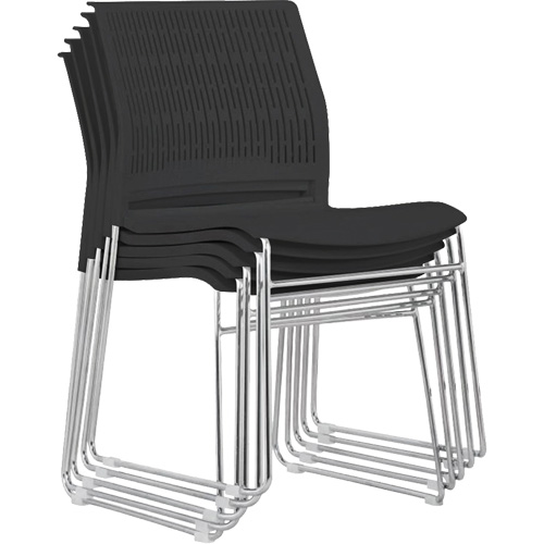 Chaises empilables, Polypropyl&egrave;ne, Hauteur 32-3/8", Capacit&eacute; 250 lb, Noir Oxymax Inc