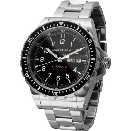 Jumbo Day/Date Automatic Watch with Stainless Steel Bracelet, Digital, Battery Operated, 46 mm, Silver Oxymax Inc