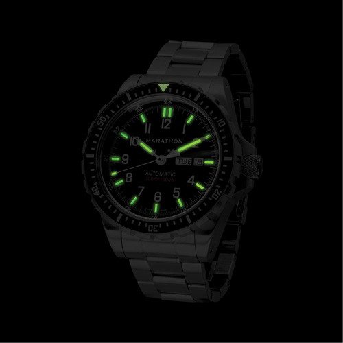 Jumbo Day/Date Automatic Watch with Stainless Steel Bracelet, Digital, Battery Operated, 46 mm, Silver Oxymax Inc