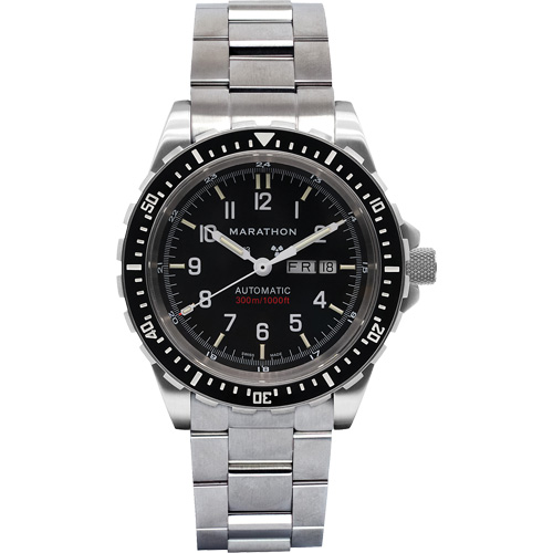 Jumbo Day/Date Automatic Watch with Stainless Steel Bracelet, Digital, Battery Operated, 46 mm, Silver Oxymax Inc
