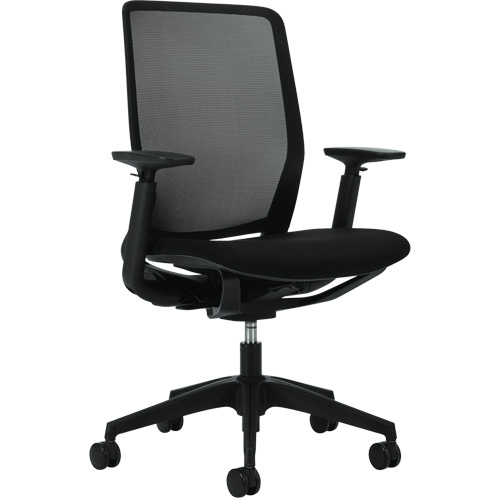 Chaise &agrave; dossier haut avec basculement synchronis&eacute; robuste Kody, Mailles, Noir, Capacit&eacute; 300 lb Oxymax Inc