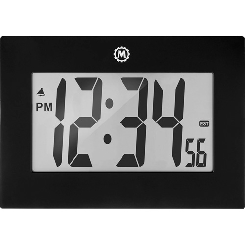 Large Frame Clock, Digital, Battery Operated, 9" W x 1" D x 6.5" H, Black Oxymax Inc