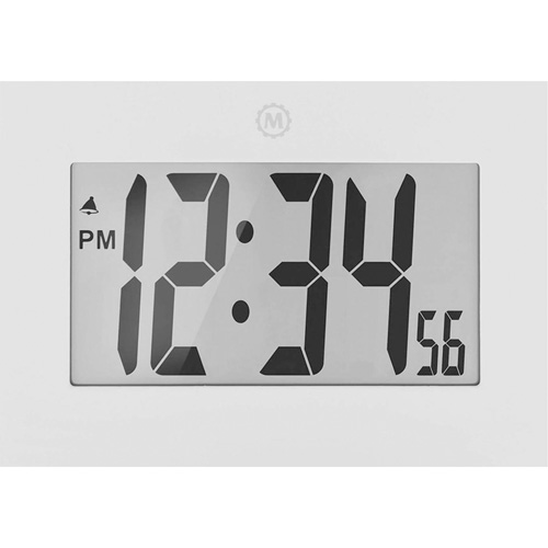 Horloge &agrave; grand cadre, Num&eacute;rique, &agrave; piles, 9" la x 1" p x 6,5" h, Blanc Oxymax Inc