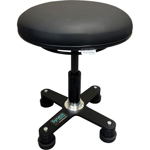Omnistool Ergonomic Stool, Mobile, Adjustable, Vinyl Seat, Black Oxymax Inc