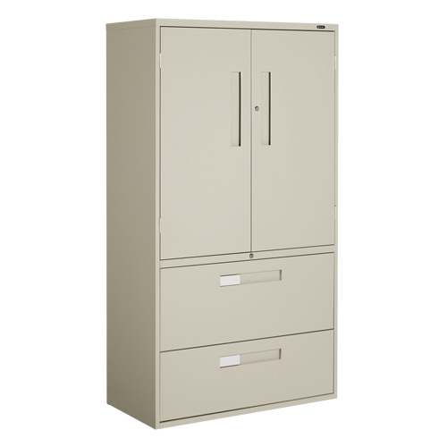 Armoire Multi-Stor, Acier, 3 Tablettes, 65-1/4" h x 36" la x 18" P, Beige Oxymax Inc