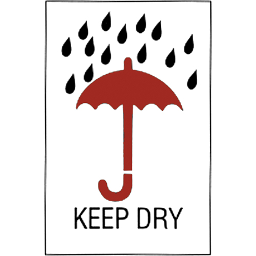 "Keep Dry" Special Handling Labels, 6" L x 4" W, Red on White Oxymax Inc