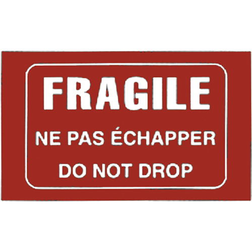 &eacute;tiquettes pour traitement sp&eacute;cial bilingues Fragile, 5" lo x 3" la, Blanc/rouge Oxymax Inc