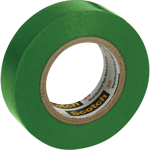 Scotch&reg; 35 Colour Coded Tape, 12.7 mm (1/2") x 6.1 m (20'), Green, 7 mils Oxymax Inc