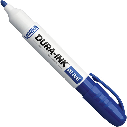 Marqueurs &agrave; essuyage &agrave; sec Dura-Ink, Bleu, Pointe Ronde Oxymax Inc