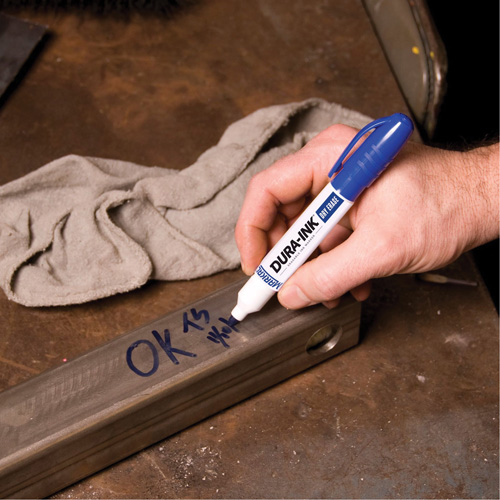 Marqueurs &agrave; essuyage &agrave; sec Dura-Ink, Bleu, Pointe Ronde Oxymax Inc