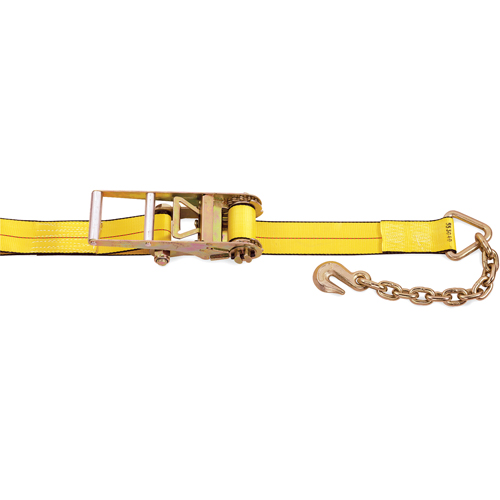 Ratchet Straps, Chain Anchor, 3" W x 30' L, 5400 lbs. (2450 kg) Working Load Limit Oxymax Inc
