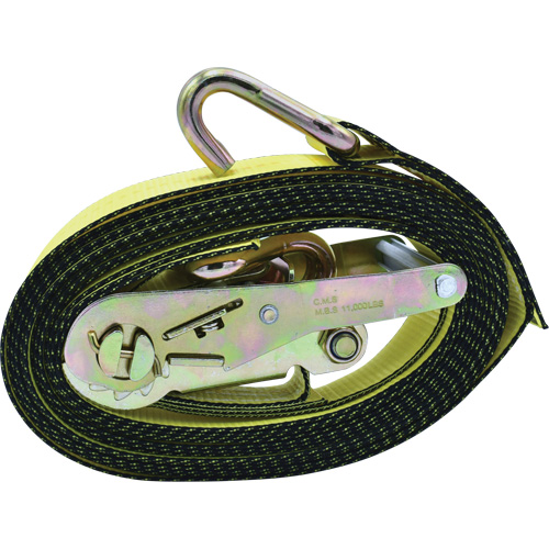 Tendeurs d'arrimage &agrave; cliquet, Crochet en J, 2" , 16' , Charge d'utilisation max. 10 000 lb Oxymax Inc