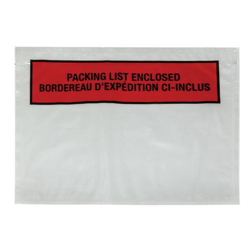 Pochette pour bordereau d'exp&eacute;dition, 7" lo x 5-1/2" la, Style Insertion par l'arri&egrave;re Oxymax Inc