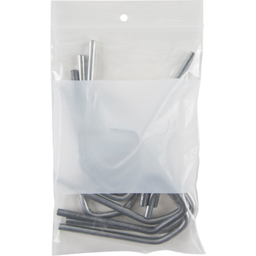 White Block Poly Bags, Reclosable, 6" x 4", 2 mils Oxymax Inc