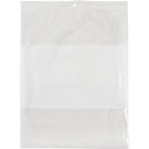 Sacs en poly avec espace inscriptible blanc, Refermable, 10" x 8", 2 mils Oxymax Inc