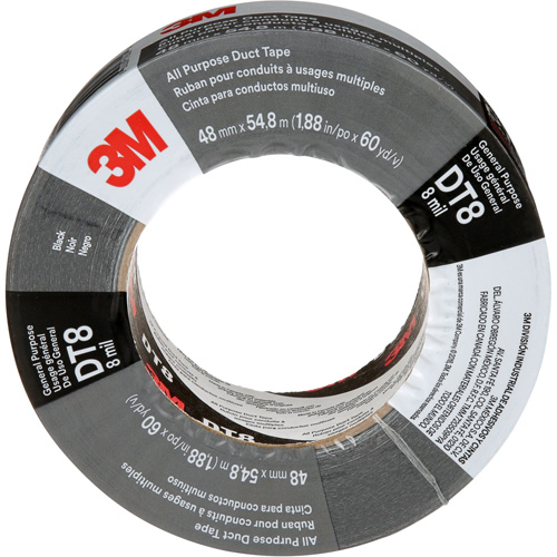 Ruban adh&eacute;sif tout usage DT8, 8 mils, Noir, 48 mm (2") x 55 m (180') Oxymax Inc