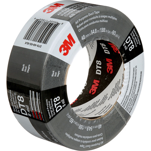 Ruban adh&eacute;sif tout usage DT8, 8 mils, Noir, 48 mm (2") x 55 m (180') Oxymax Inc