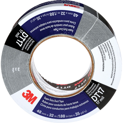 DT17 Super-Duty Duct Tape, 17 mils, Black, 48 mm (2") x 32 m (105') Oxymax Inc