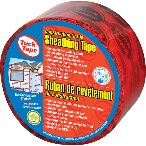 Ruban de rev&ecirc;tement pour entrepreneurs, 60 mm (2-3/8") x 0,0 m (0,0'), Rouge Oxymax Inc