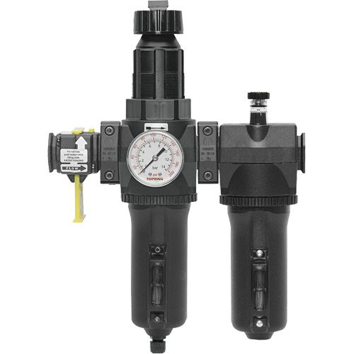 Automatic Drain Filter, Regulator & Lubricator with Metal Bowl & Gauge Modulair 400, 3/4" NPT Oxymax Inc