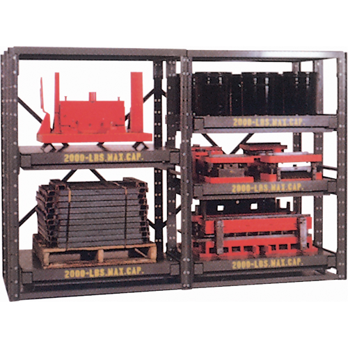 E-Z Glide Shelving, Steel, Roll Out, 2000 lbs. Capacity, 48" W x 84.5" H x 36" D Oxymax Inc