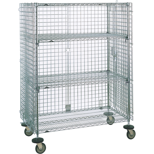 Security Carts, Chrome Plated, 21-1/2" x 68-1/2 x 38-1/2", 500 lbs. Capacity Oxymax Inc