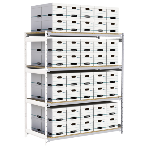 &eacute;tag&egrave;re-classeur de grande largeur, Acier, 4 Tablettes, 72" la x 32" p x 84" h, Ensemble Ajout Oxymax Inc