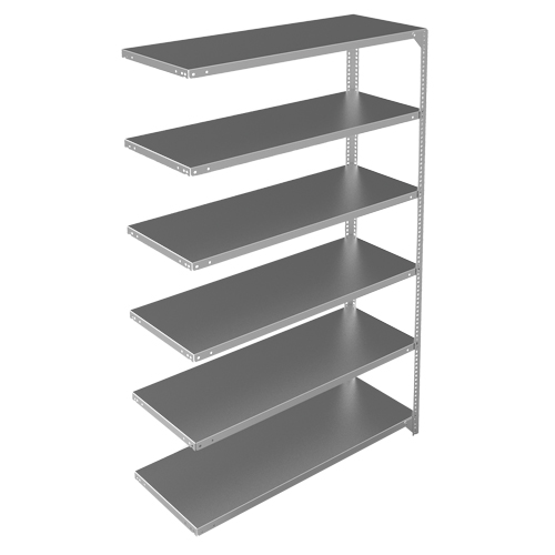 Shelving Unit, Galvanized Steel, Slotted Angle, 275 lbs. Capacity, 48" W x 72" H x 18" D Oxymax Inc
