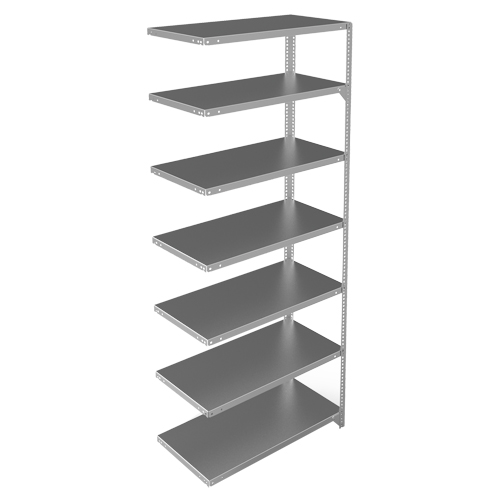 Shelving Unit, Galvanized Steel, Slotted Angle, 400 lbs. Capacity, 36" W x 84" H x 18" D Oxymax Inc