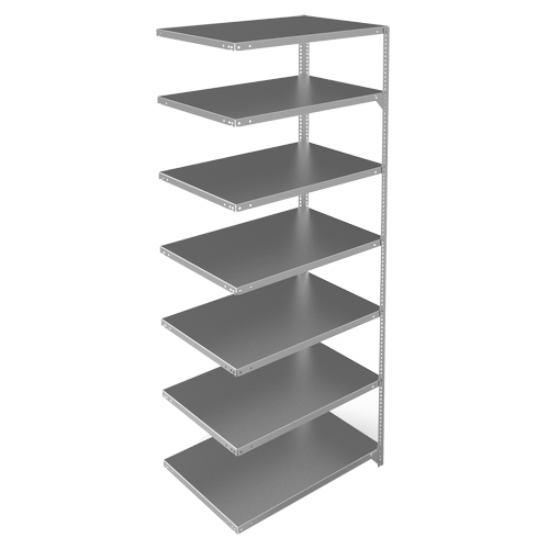 Shelving Unit, Galvanized Steel, Slotted Angle, 400 lbs. Capacity, 36" W x 84" H x 24" D Oxymax Inc