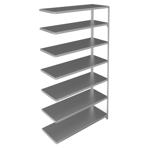 Shelving Unit, Galvanized Steel, Slotted Angle, 275 lbs. Capacity, 48" W x 84" H x 18" D Oxymax Inc