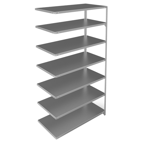 Shelving Unit, Galvanized Steel, Slotted Angle, 275 lbs. Capacity, 48" W x 84" H x 24" D Oxymax Inc