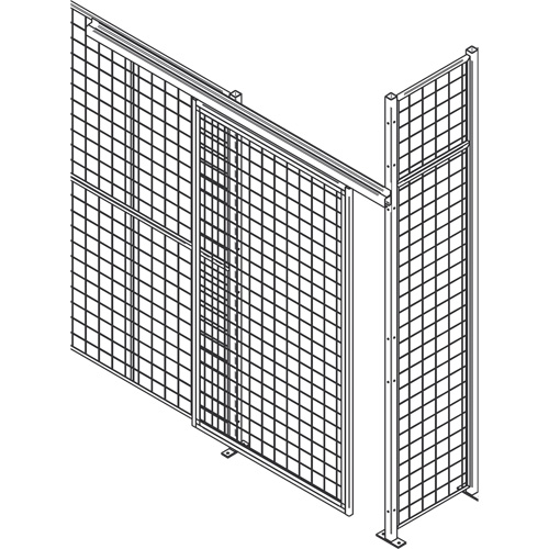Heavy-Duty Wire Mesh Partition Sliding Door, 4' W x 8' H Oxymax Inc